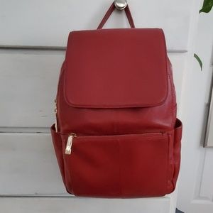 Red Leather Backpack